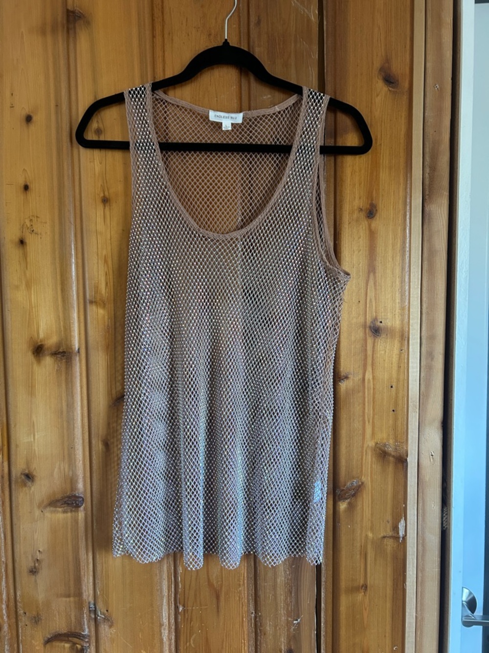 Endless Rose Taupe Mesh Tank Top